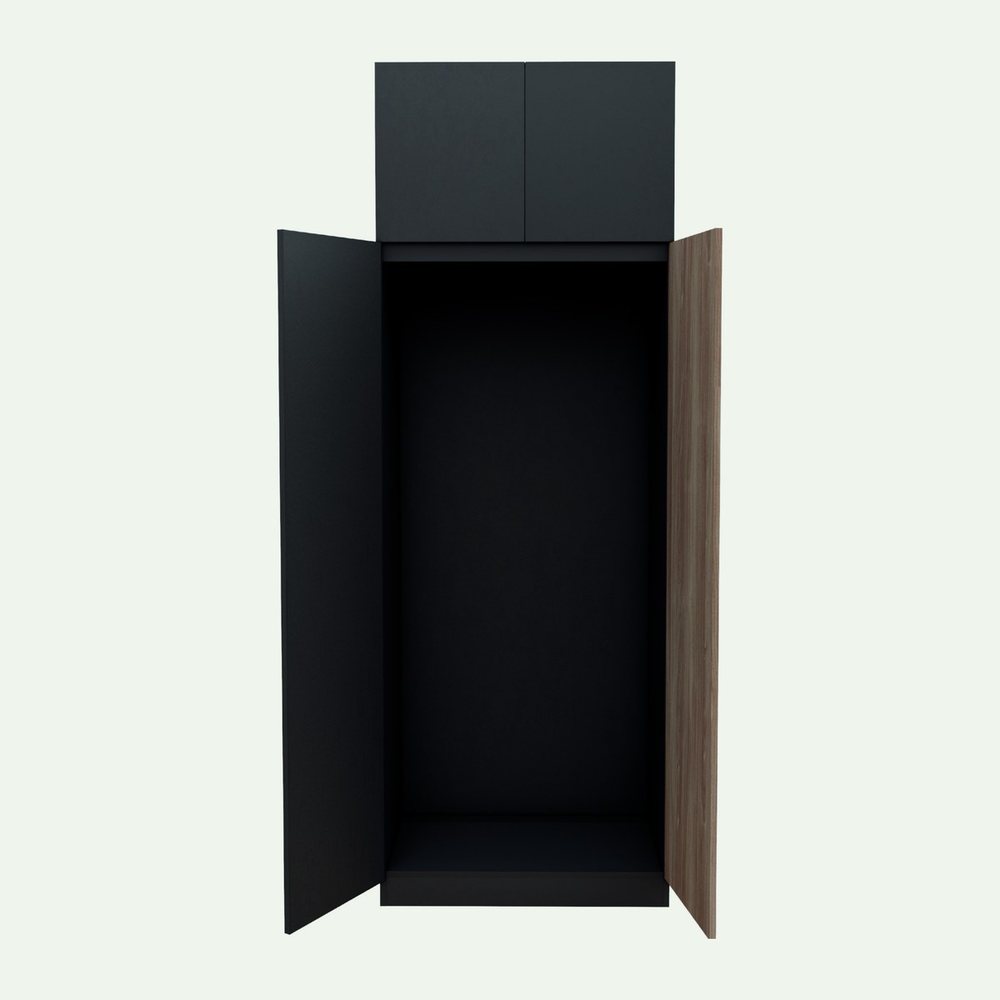 Tủ quần áo 2 cánh phối màu có tủ nóc 230 cm DH23.04