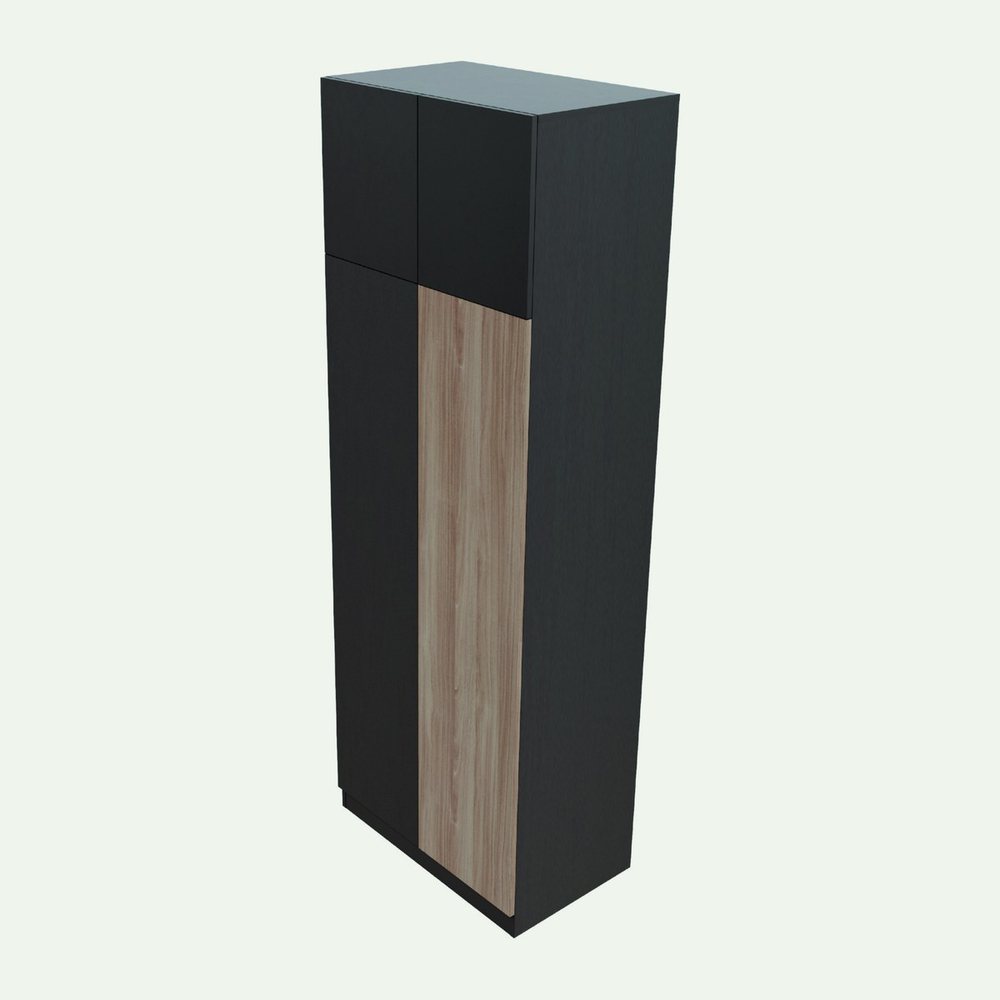 Tủ quần áo 2 cánh phối màu có tủ nóc 230 cm DH23.04 – góc nhìn 2