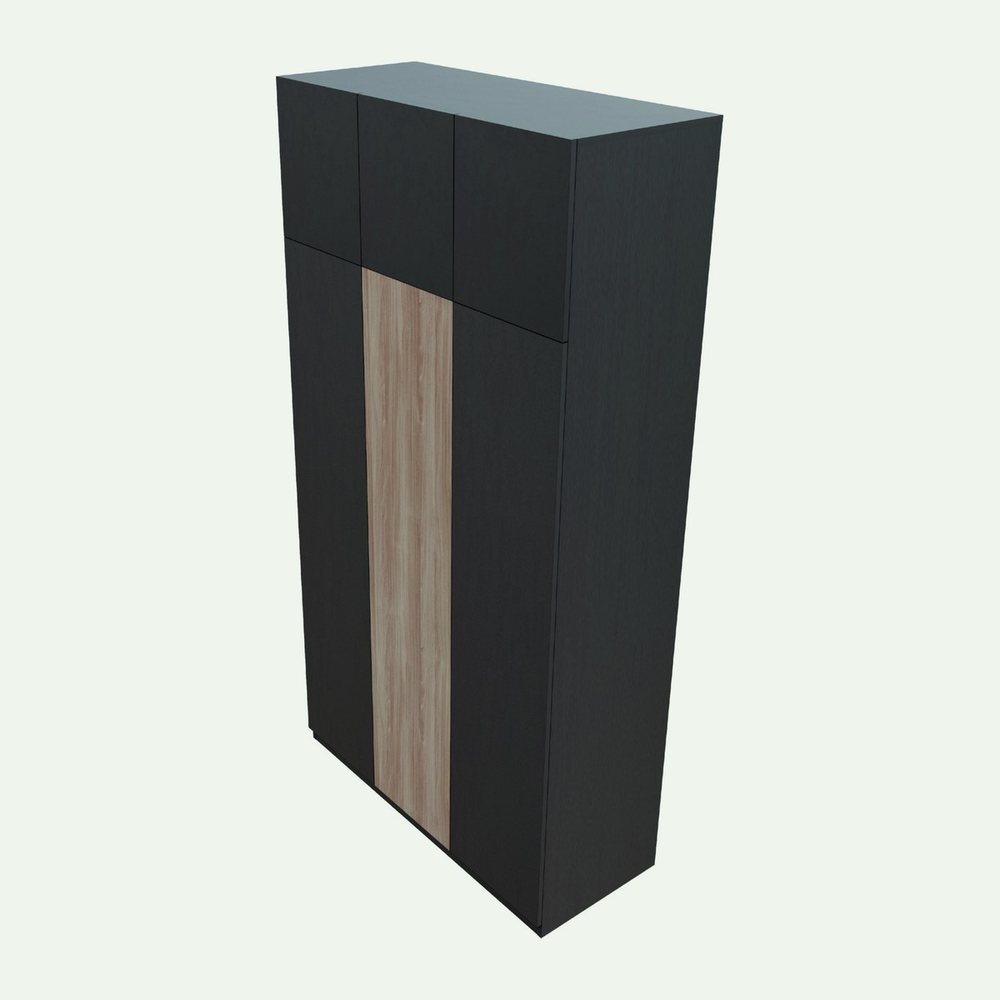 Tủ quần áo 3 cánh có tủ nóc 230 cm DH23.07 – góc nhìn 2